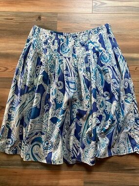Women's Blue Paisley Circle Skirt